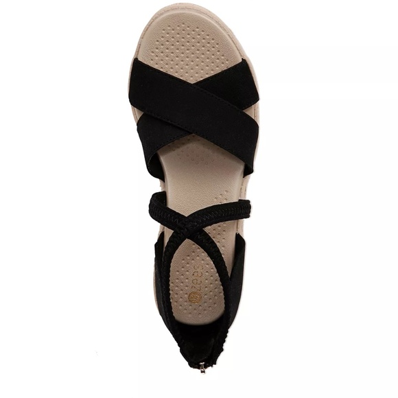 Brand New! BZees Bali Wedge Sandal Black Back Zipper Size 7 WIDE w/Original Box - Picture 5 of 8